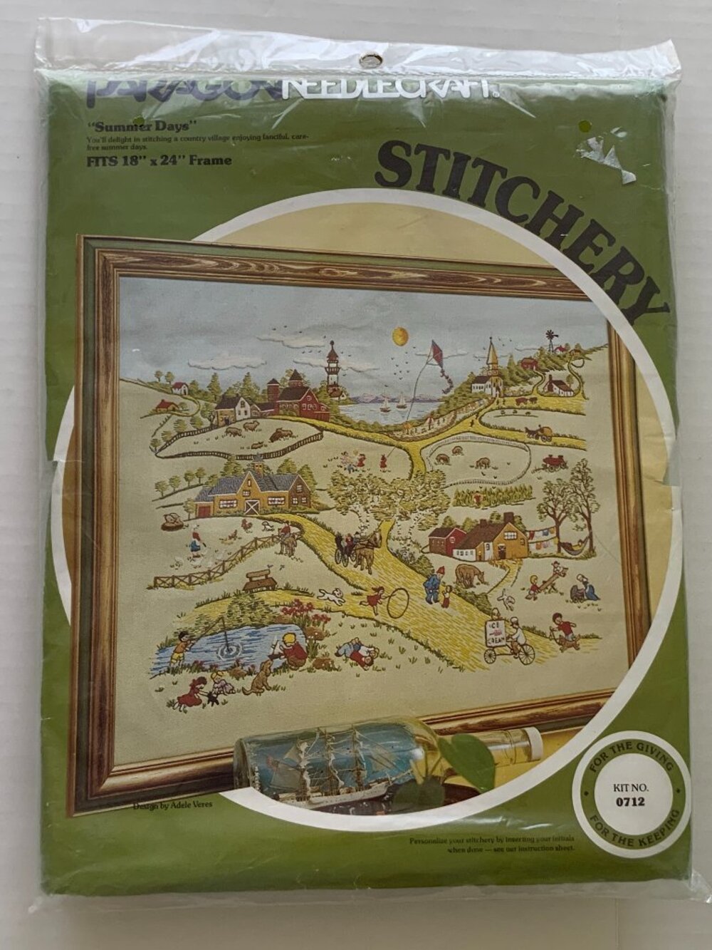 Share Paragon Needlecraft Summer Days Vintage Embroidery Stitchery Kit #0712 18x